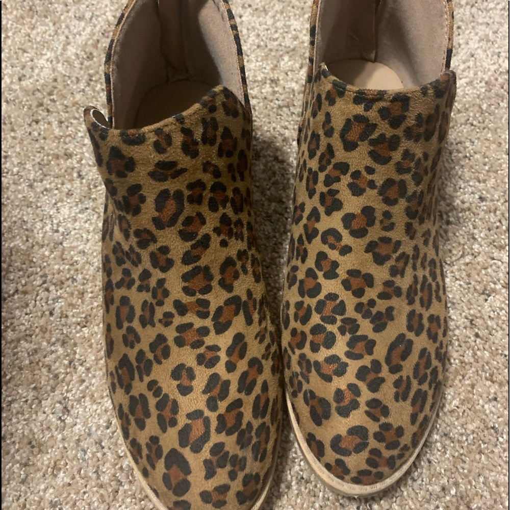 Leopard print booties